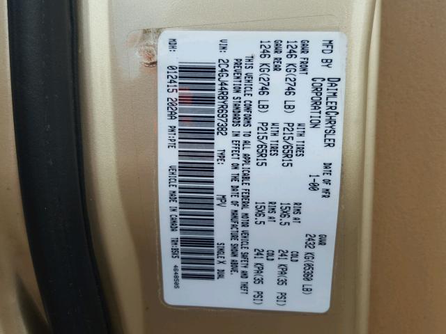 2C4GJ44R8YR697382 - 2000 CHRYSLER GRAND VOYA Qızıl foto 10