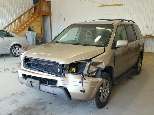 2HKYF18584H525811 - 2004 HONDA PILOT EXL BROWN photo 2