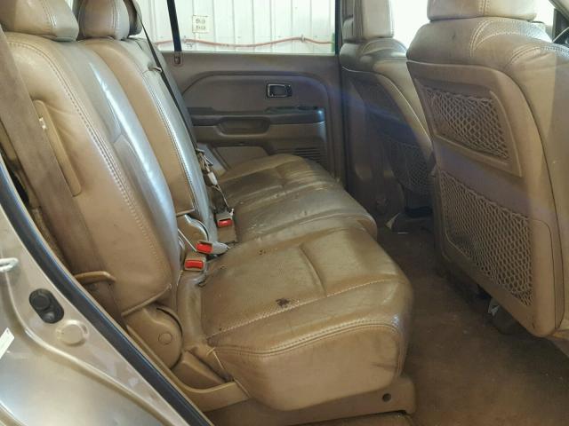 2HKYF18584H525811 - 2004 HONDA PILOT EXL BROWN photo 6