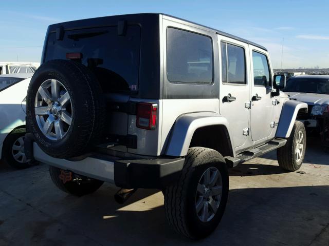 1C4BJWEG6EL128473 - 2014 JEEP WRANGLER U SILVER photo 4