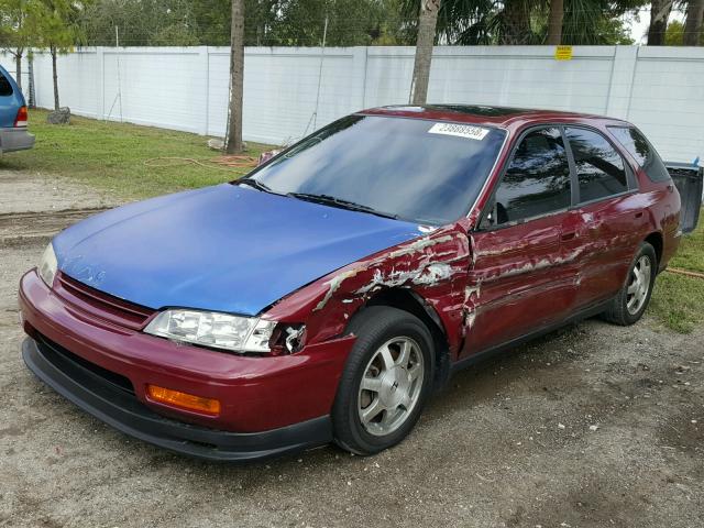 1HGCE1897RA012078 - 1994 HONDA ACCORD EX RED photo 2