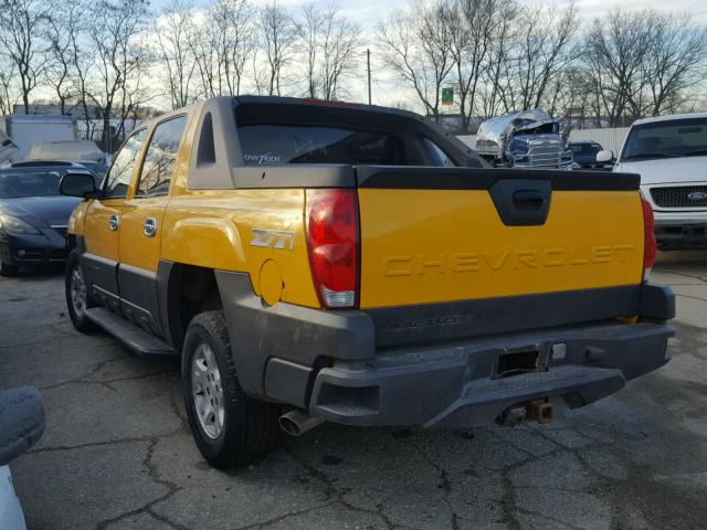 3GNEK13T03G234061 - 2003 CHEVROLET AVALANCHE YELLOW photo 3