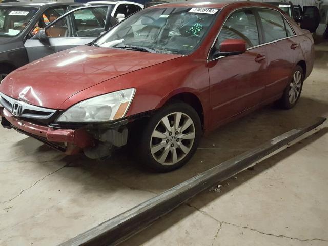 1HGCM66517A091311 - 2007 HONDA ACCORD EX RED photo 2