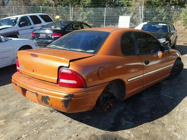 1B3ES22C8TD509898 - 1996 DODGE NEON ORANGE photo 4