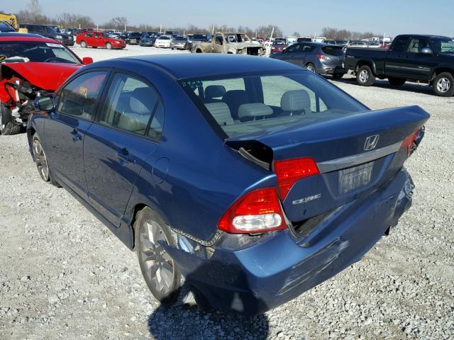 19XFA16939E014420 - 2009 HONDA CIVIC EXL BLUE photo 3