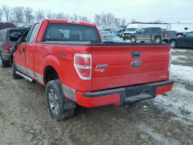 1FTFX1EF3DFC35066 - 2013 FORD F150 SUPER RED photo 3
