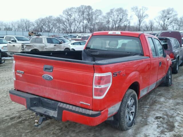 1FTFX1EF3DFC35066 - 2013 FORD F150 SUPER RED photo 4