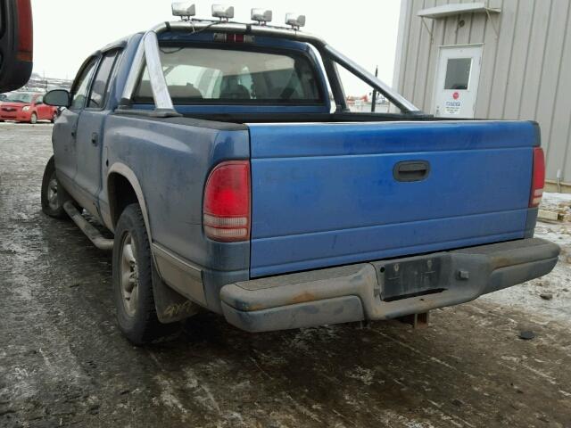 1D7HG38N84S568352 - 2004 DODGE DAKOTA QUA BLUE photo 3