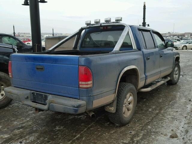 1D7HG38N84S568352 - 2004 DODGE DAKOTA QUA BLUE photo 4