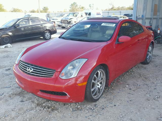 JNKCV54E75M408740 - 2005 INFINITI G35 RED photo 2