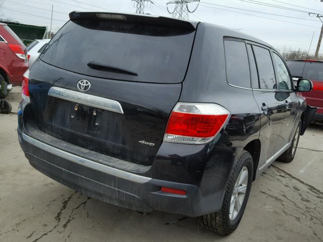 5TDBK3EH1CS141096 - 2012 TOYOTA HIGHLANDER BLACK photo 4