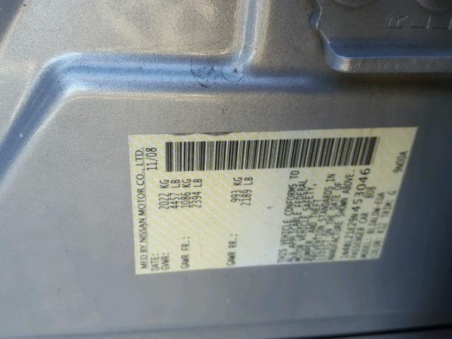 1N4BL21E29N453046 - 2009 NISSAN ALTIMA 3.5 SILVER photo 10