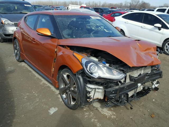 KMHTC6AE6DU137925 - 2013 HYUNDAI VELOSTER T ORANGE photo 1