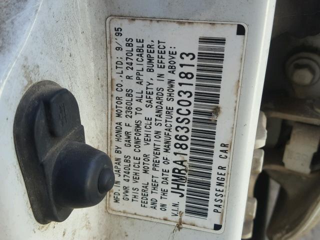 JHMRA1863SC031813 - 1995 HONDA ODYSSEY LX WHITE photo 10