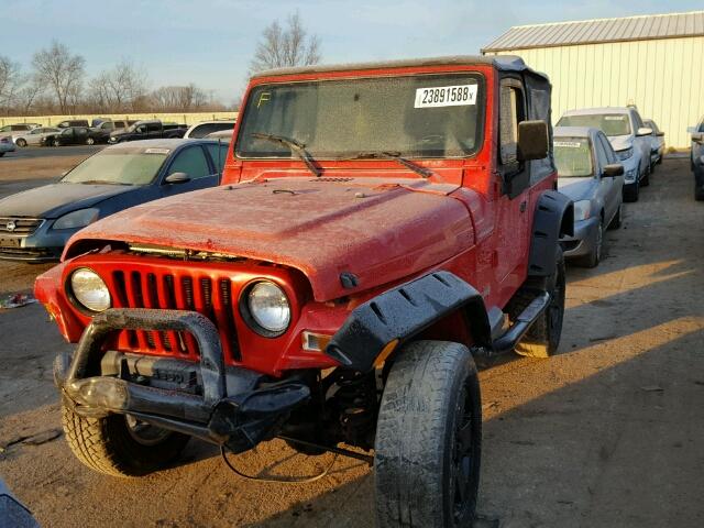 1J4FA29P3YP803983 - 2000 JEEP WRANGLER / RED photo 2