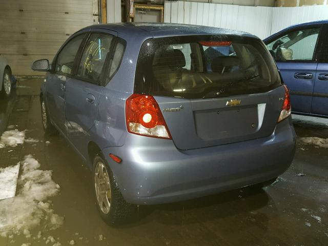 KL1TD66627B781965 - 2007 CHEVROLET AVEO BASE BLUE photo 3