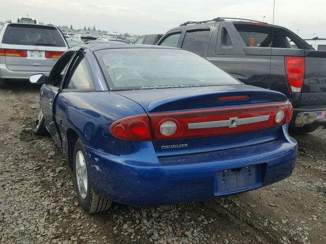 1G1JC12FX37385090 - 2003 CHEVROLET CAVALIER BLUE photo 3