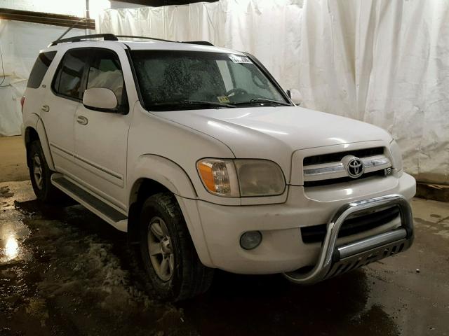 5TDBT44A95S235267 - 2005 TOYOTA SEQUOIA SR WHITE photo 1