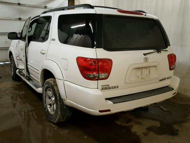 5TDBT44A95S235267 - 2005 TOYOTA SEQUOIA SR WHITE photo 3