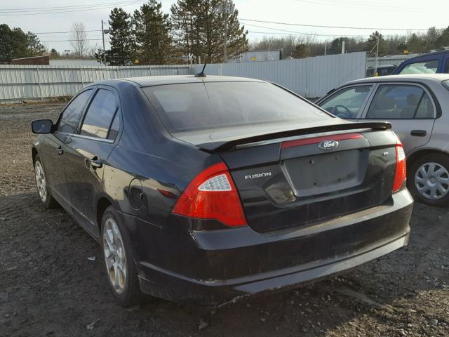 3FAHP0HA4AR386716 - 2010 FORD FUSION SE BLACK photo 3