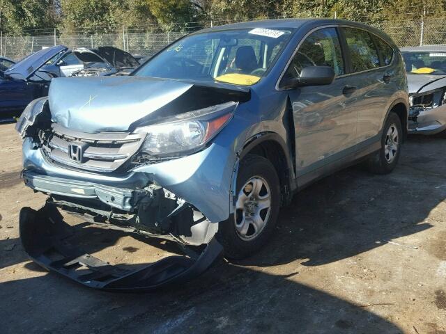 2HKRM3H34EH517002 - 2014 HONDA CR-V LX GREEN photo 2