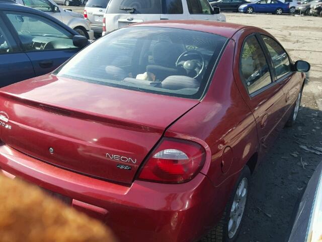 1B3ES56C55D162660 - 2005 DODGE NEON SXT RED photo 4