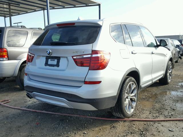 5UXWX9C59G0D73650 - 2016 BMW X3 XDRIVE2 SILVER photo 4