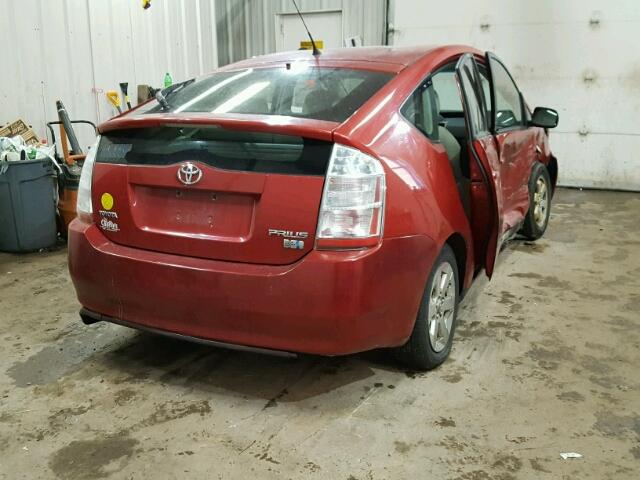 JTDKB22U963143907 - 2006 TOYOTA PRIUS RED photo 4