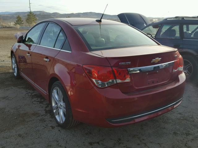 1G1PG5SB2D7213334 - 2013 CHEVROLET CRUZE LTZ BURGUNDY photo 3