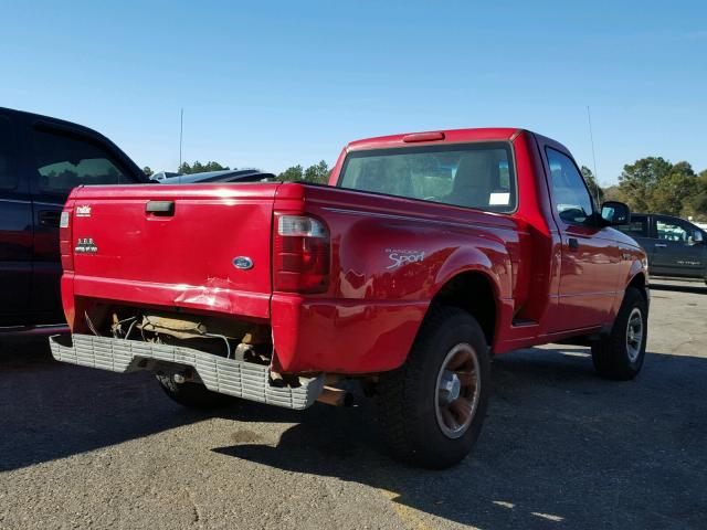 1FTYR10D94PA32816 - 2004 FORD RANGER RED photo 4