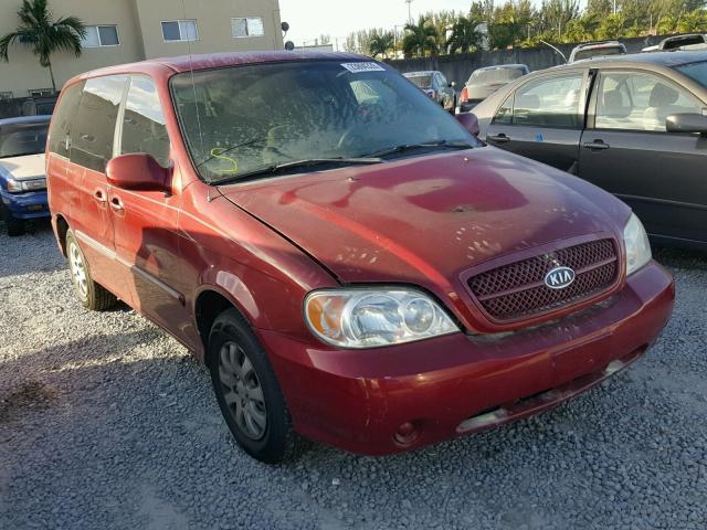 KNDUP131X46543138 - 2004 KIA SEDONA EX RED photo 1