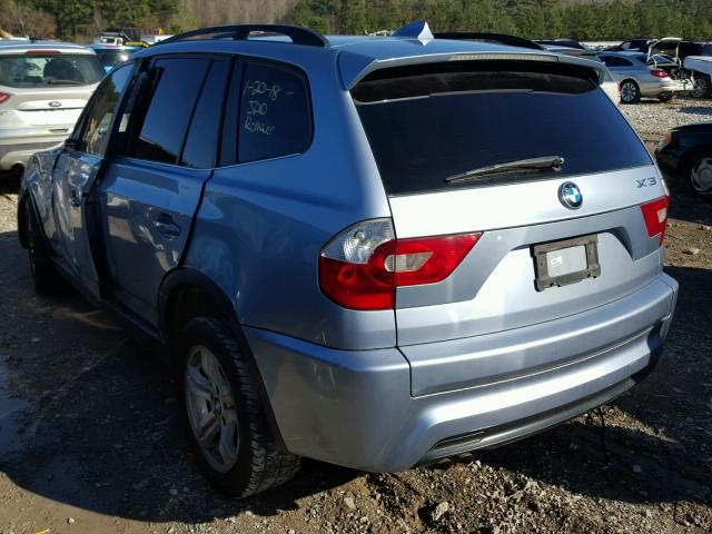 WBXPA93476WG89805 - 2006 BMW X3 3.0I BLUE photo 3