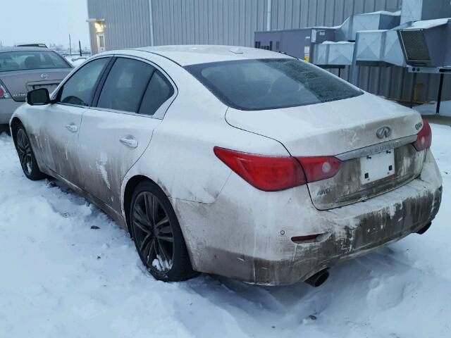 JN1AV7AR0EM702222 - 2014 INFINITI Q50 HYBRID WHITE photo 3