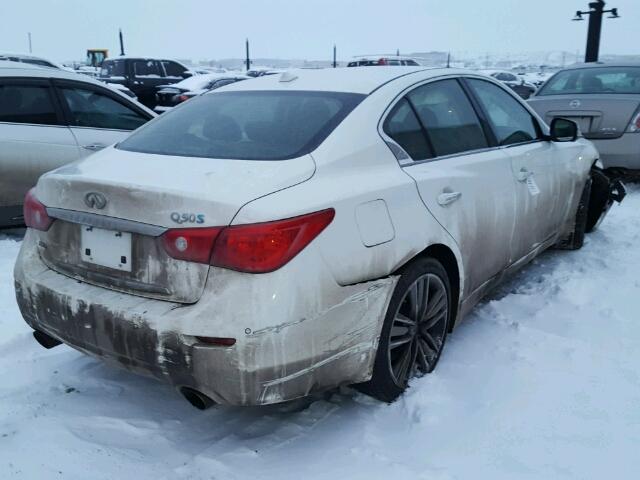 JN1AV7AR0EM702222 - 2014 INFINITI Q50 HYBRID WHITE photo 4