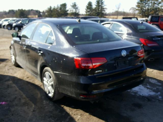 3VW2K7AJ0FM220745 - 2015 VOLKSWAGEN JETTA BASE BLACK photo 3