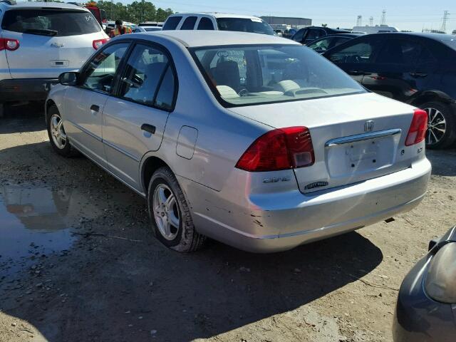 JHMES16501S003560 - 2001 HONDA CIVIC LX SILVER photo 3