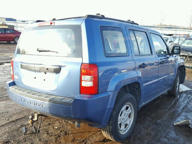 1J8FF28W97D371604 - 2007 JEEP PATRIOT SP BLUE photo 4