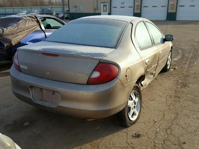 1B3ES46C4YD874608 - 2000 DODGE NEON BASE BEIGE photo 4