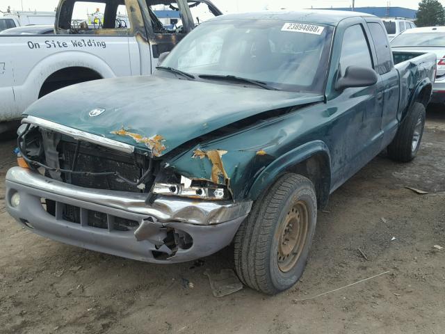 1D7HL42XX3S132242 - 2003 DODGE DAKOTA SLT GREEN photo 2