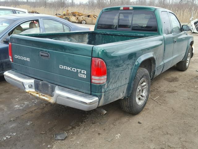 1D7HL42XX3S132242 - 2003 DODGE DAKOTA SLT GREEN photo 4