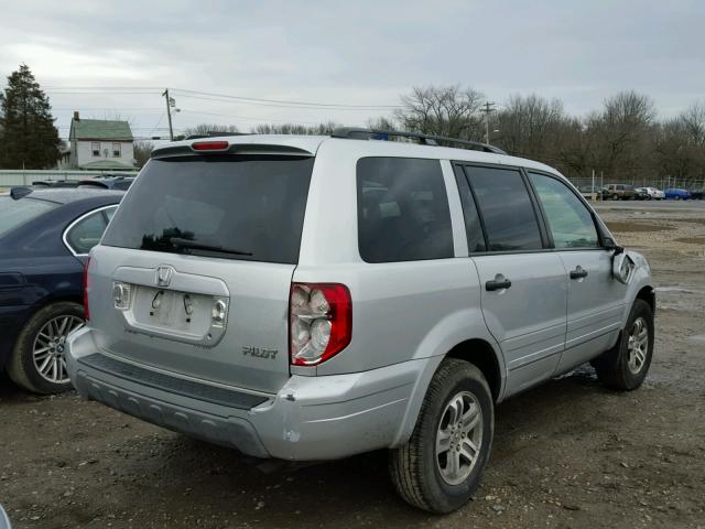 2HKYF18714H526235 - 2004 HONDA PILOT EXL SILVER photo 4