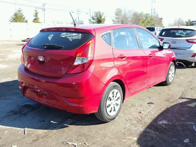 KMHCT5AE4GU244230 - 2016 HYUNDAI ACCENT SE RED photo 4