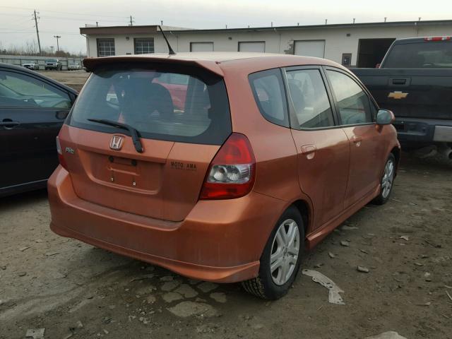 JHMGD38627S020860 - 2007 HONDA FIT S ORANGE photo 4