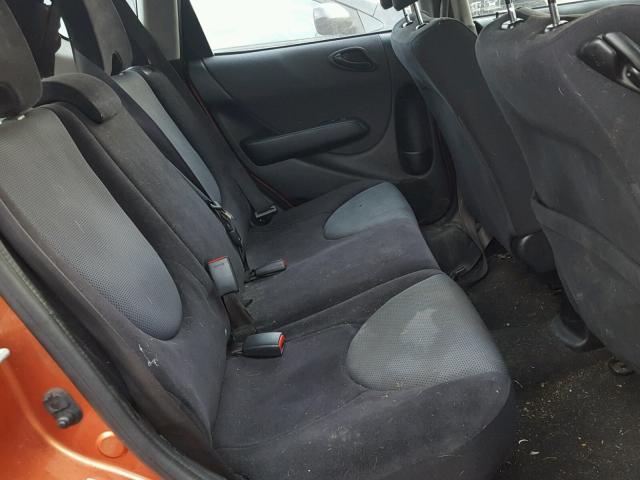 JHMGD38627S020860 - 2007 HONDA FIT S ORANGE photo 6