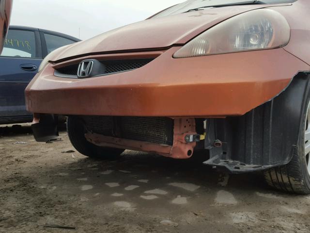 JHMGD38627S020860 - 2007 HONDA FIT S ORANGE photo 9