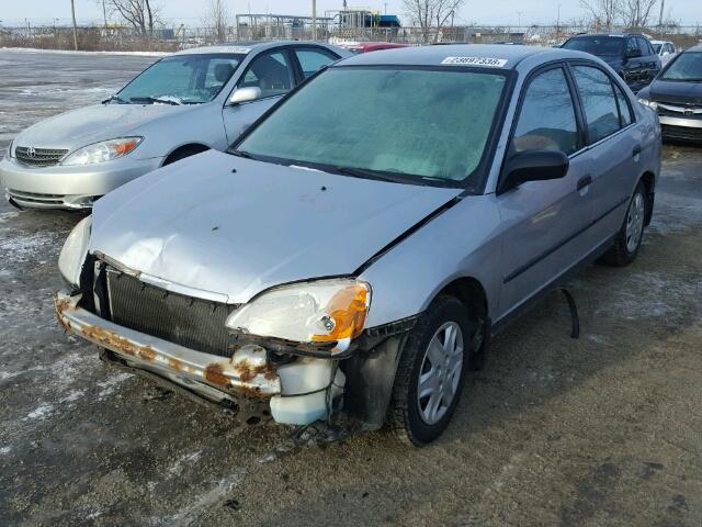 2HGES16201H908073 - 2001 HONDA CIVIC DX GRAY photo 2