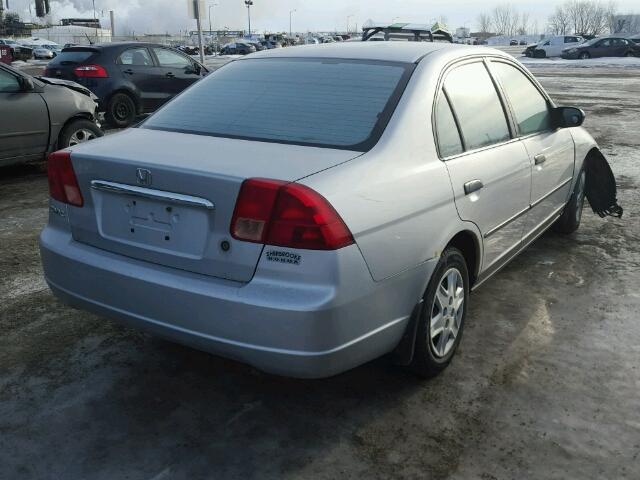 2HGES16201H908073 - 2001 HONDA CIVIC DX GRAY photo 4