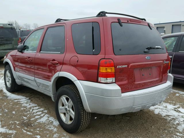 1FMYU95H45KE18319 - 2005 FORD ESCAPE HEV RED photo 3