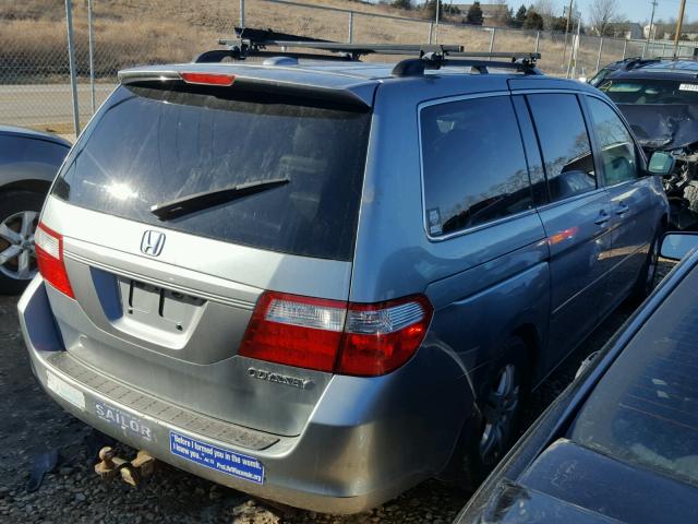 5FNRL38705B119967 - 2005 HONDA ODYSSEY EX GRAY photo 4