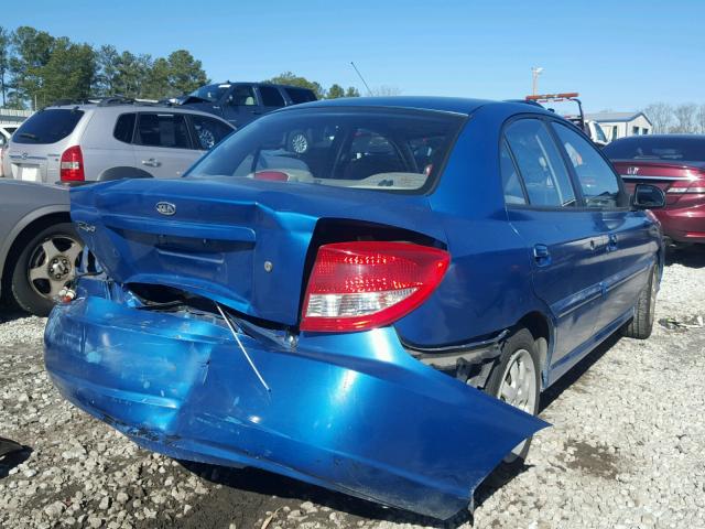 KNADC125936232912 - 2003 KIA RIO BLUE photo 4